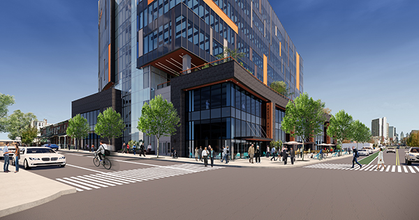 Renderings of 3.0 University Place, a proposed life sciences building in University City